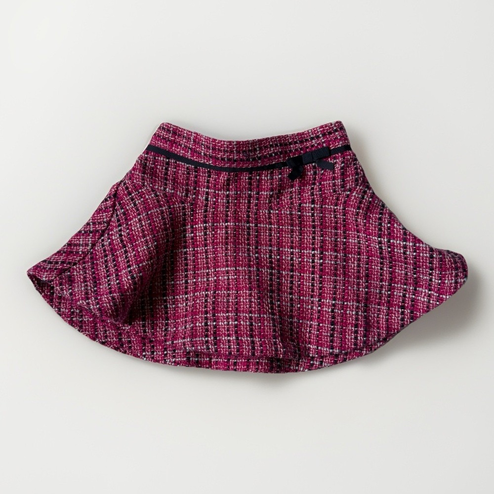 Janie and Jack Pink Tweed Skirt 12–18M Bow Lined Dressy Holiday Preppy Classic
